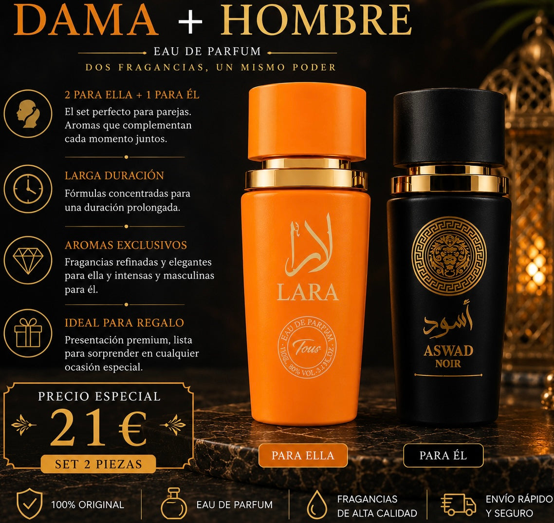 Set de 2 perfumes orientales (mujer + hombre) AVE006