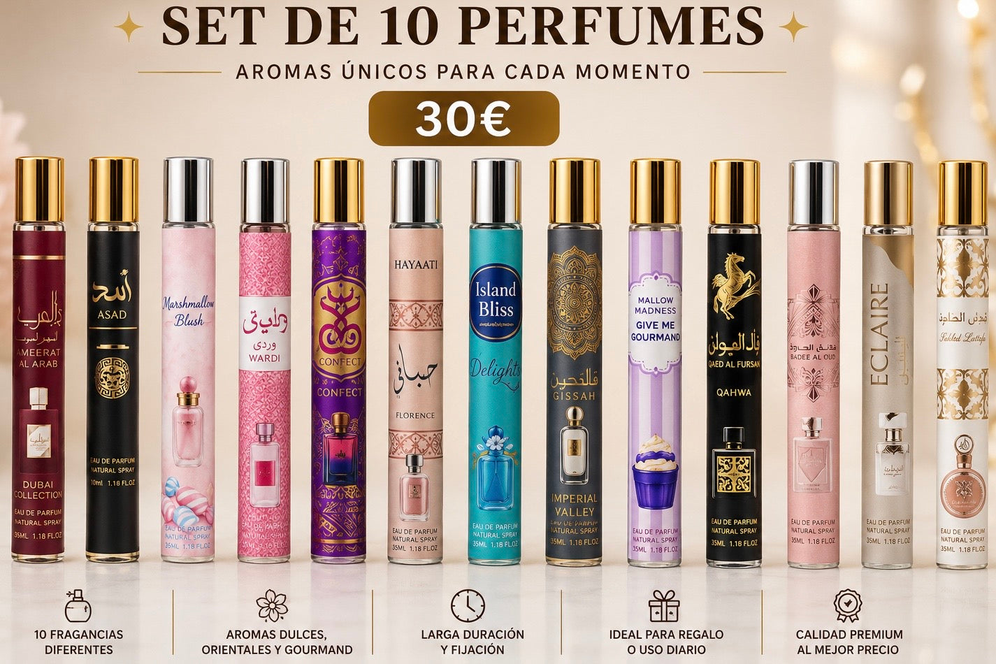 Set DE 10 PARFUMES orientales AVE026