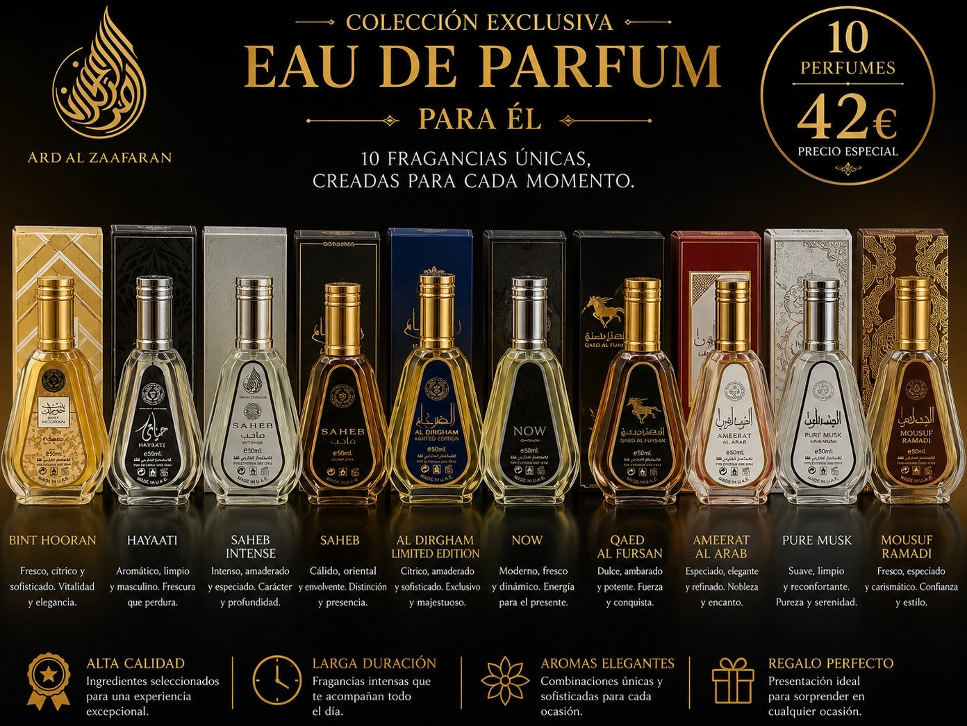 Set DE 10 PARFUMES orientales PARA EL AVE011