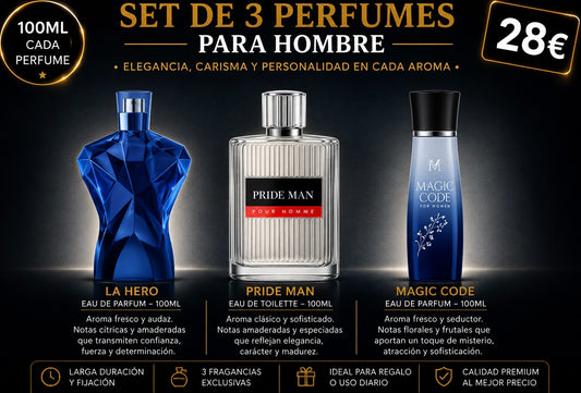 Set de 3 perfumes para hombre AVE082