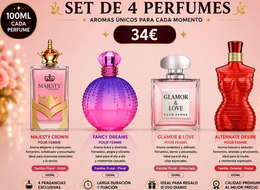 Juego de 4 perfumes para mujer AVE053
