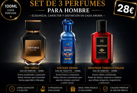 Set de 3 perfumes para hombre AVE083