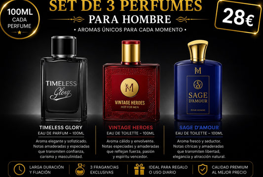 Set de 3 perfumes para hombre AVE088
