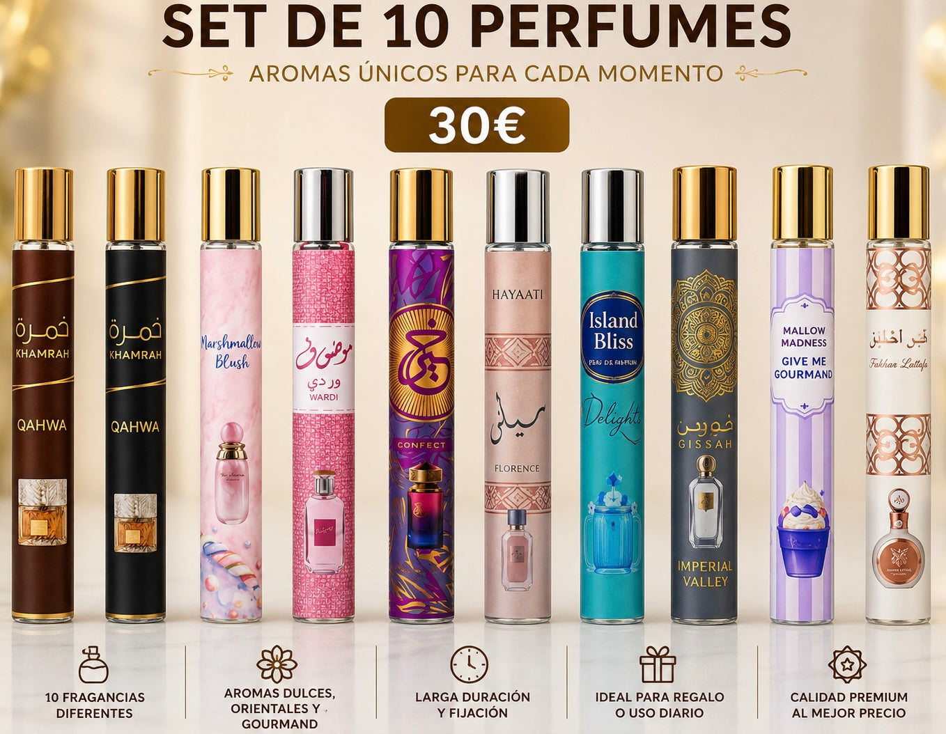 Set DE 10 PARFUMES orientales AVE014