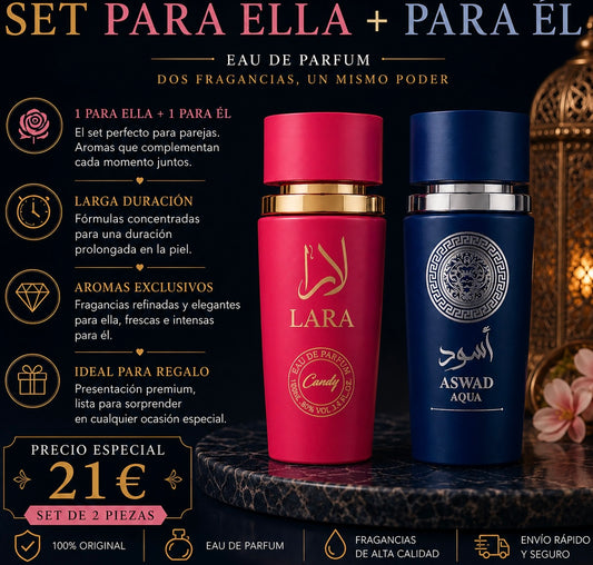 Set de 2 perfumes orientales (mujer + hombre) AVE017