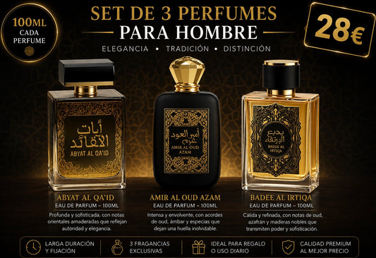 Set de 3 perfumes orientales para hombre AVE084