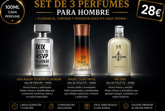 Set de 3 perfumes para hombre AVE094