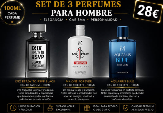 Set de 3 perfumes para hombre AVE096
