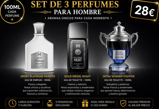 Set de 3 perfumes para hombre AVE098