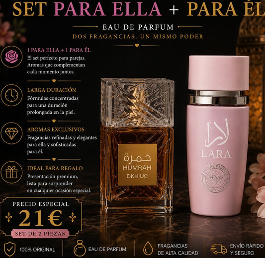 Set DE 2 PARFUMES orientales (1 PARA EL & 1 PARA ELLA) AVE024