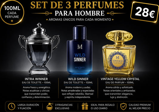 Set de 3 perfumes para hombre AVE100