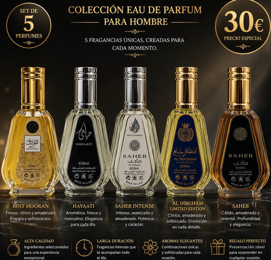 Set de 5 perfumes orientales para hombre AVE052