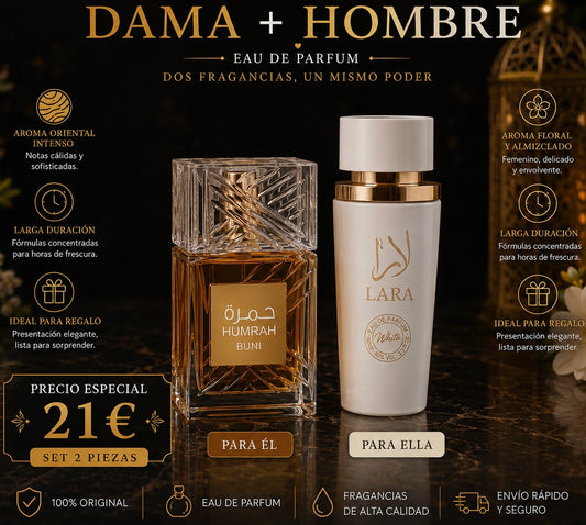Set DE 1 PARFUMES orientales (1 PARA EL & 1 PARA ELLA) AVE025