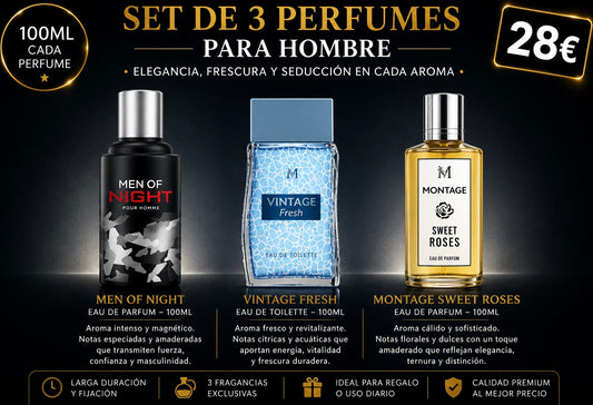 Set de 3 perfumes para hombre AVE101