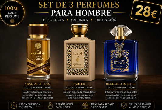 Set de 3 perfumes orientales para hombre AVE103
